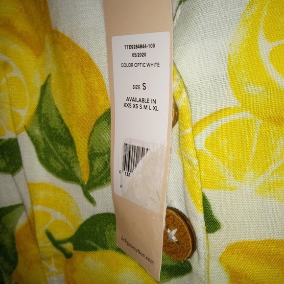 BCBgeneration Lemon Yellow & White Button Down Romper Preppy Resort Wear Sz. S - Picture 4 of 16